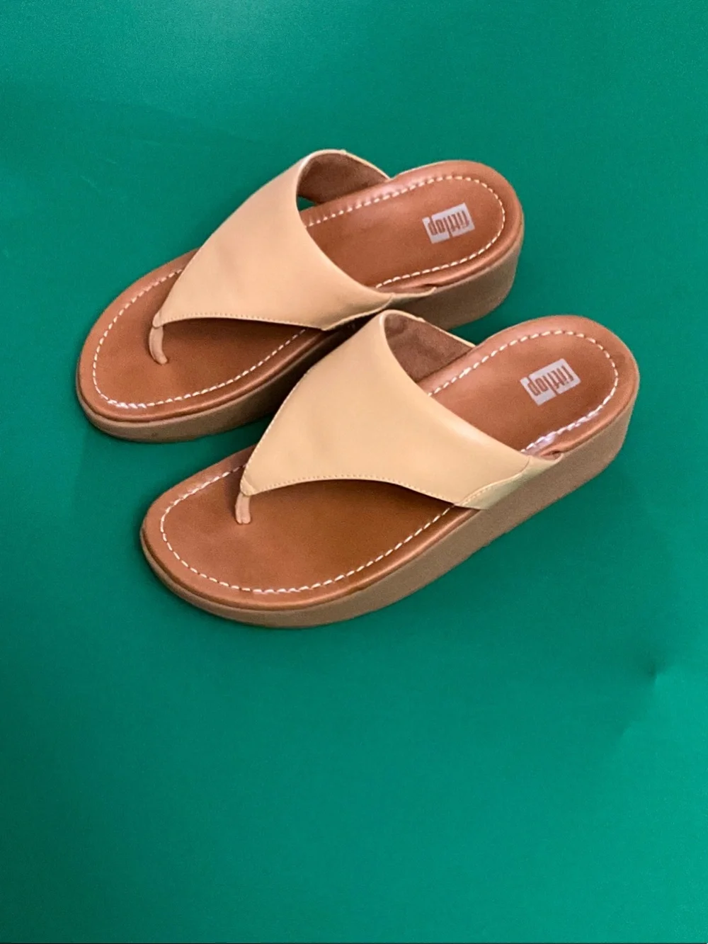 Fitflop Tan Platform Thong Sandals - Picture 1 of 2